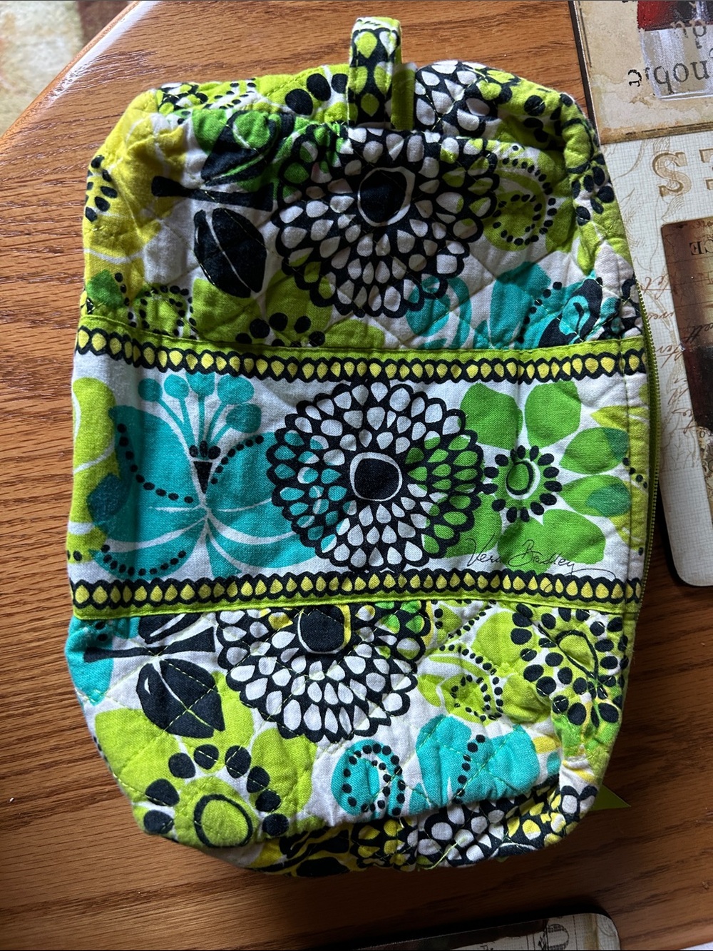 Vera Bradley Lime Green & Teal Toiletry Bag